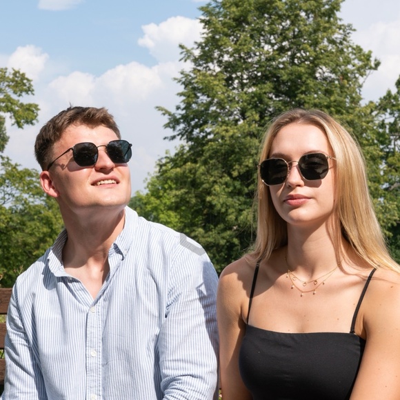 🇺🇸SIBERIAN Hexagonal BLACK Sunglasses Men/Women - Picture 10 of 15